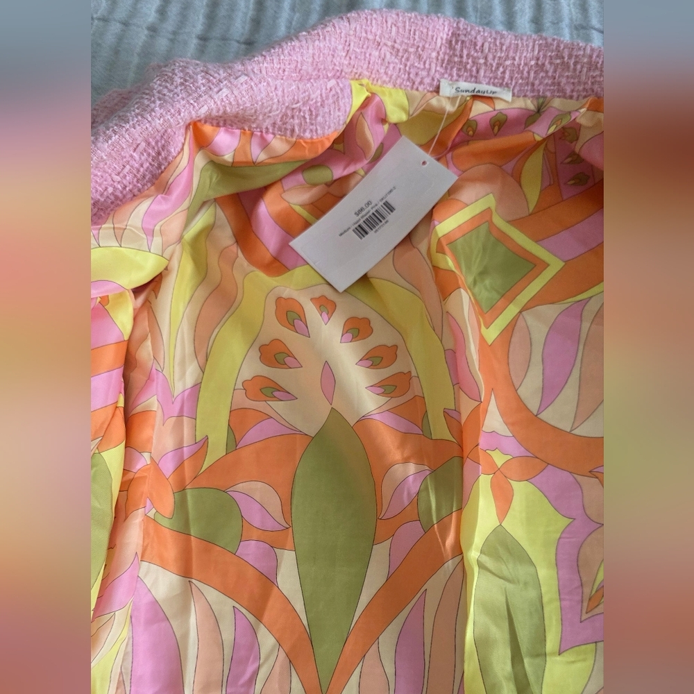 NWT Sunday Up pink tweed jacket - Picture 7 of 7